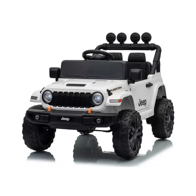 LEAN CARS Jeep Rubicon DK-JWR558 24V balts ar akumulatoru darbināms braucamais bērniem