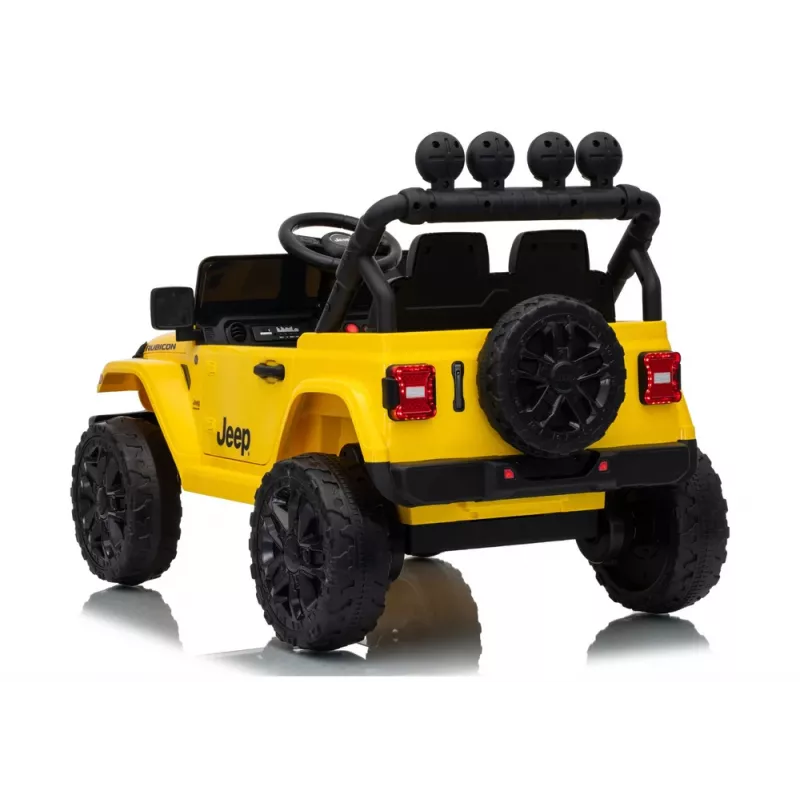 LEAN CARS Jeep Rubicon DK-JWR558 24V dzeltenais ar akumulatoru darbināms braucamais ar tālvadību