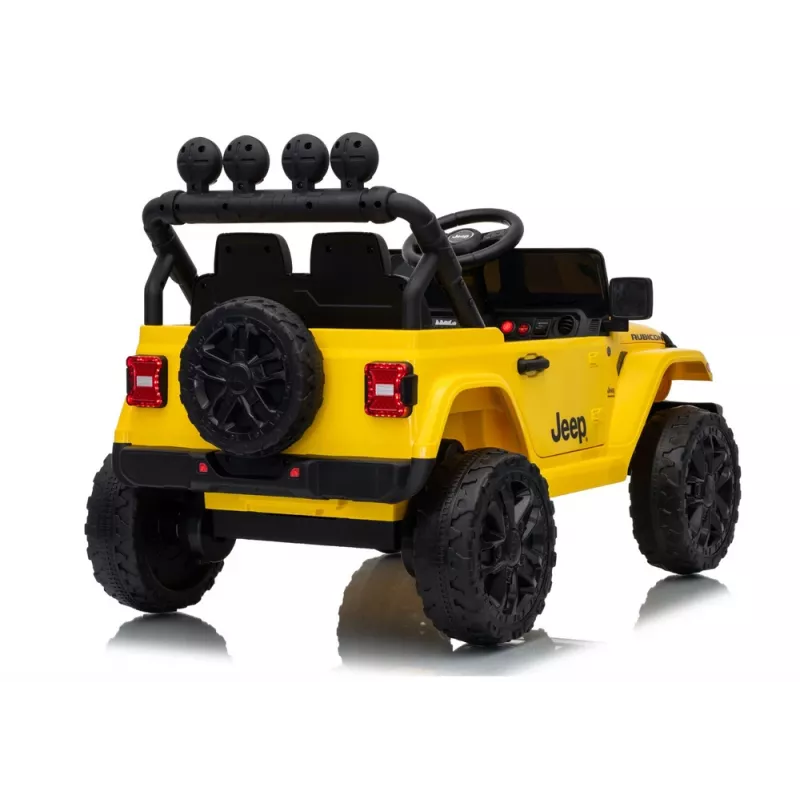 LEAN CARS Jeep Rubicon DK-JWR558 24V dzeltenais ar akumulatoru darbināms braucamais ar tālvadību