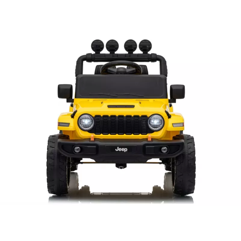 LEAN CARS Jeep Rubicon DK-JWR558 24V dzeltenais ar akumulatoru darbināms braucamais ar tālvadību