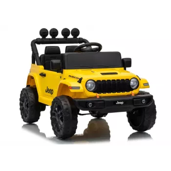 LEAN CARS Jeep Rubicon DK-JWR558 24V dzeltenais ar akumulatoru darbināms braucamais ar tālvadību