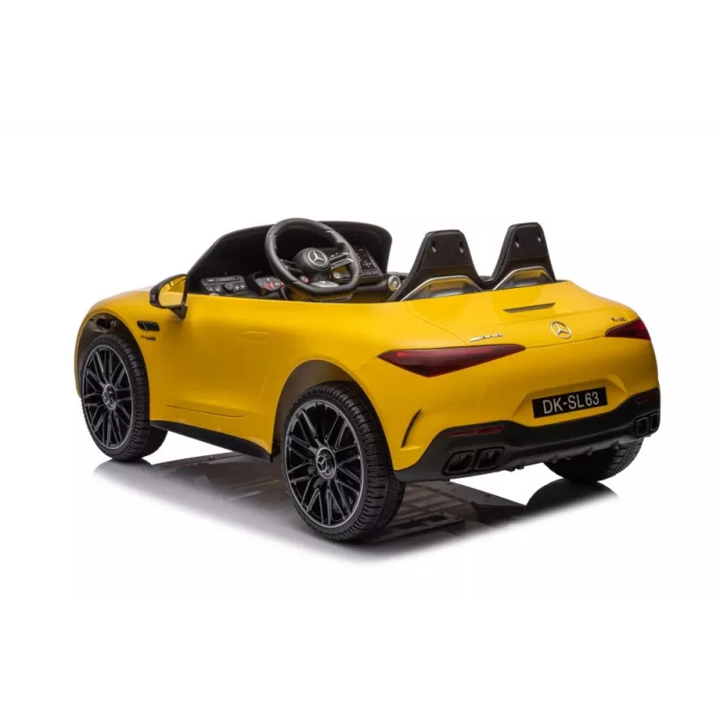 LEAN CARS Mercedes AMG SL63 Battery Car, Yellow Painted