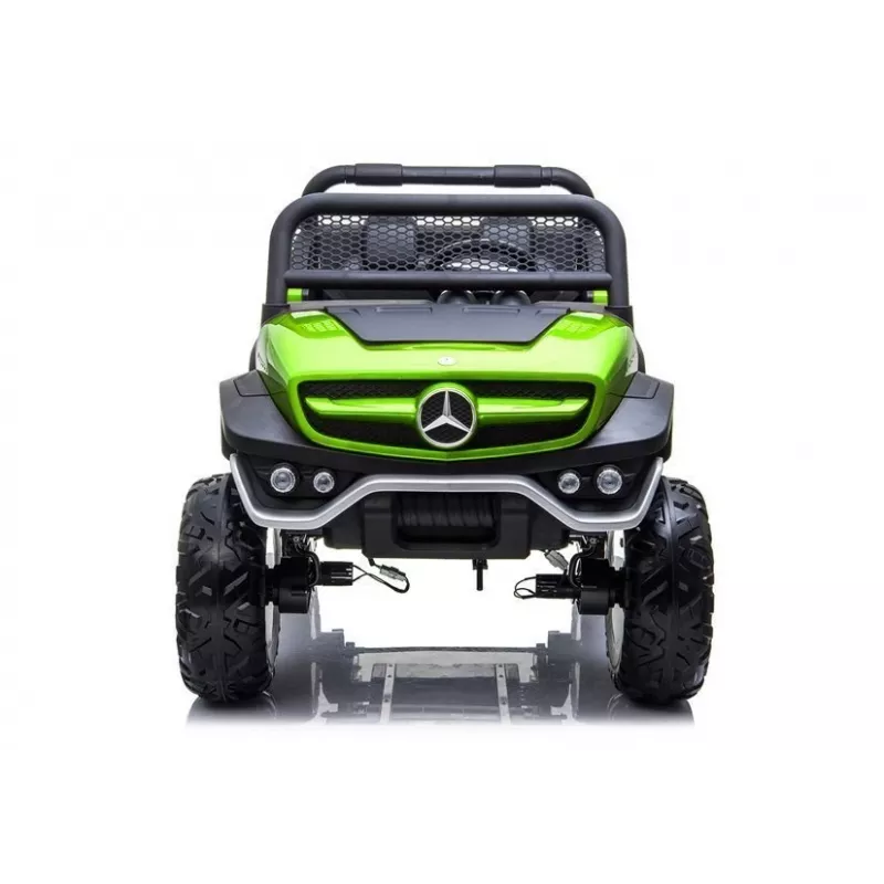 LEAN CARS Mercedes Unimog 12V elektriskais braucamrīks zaļš