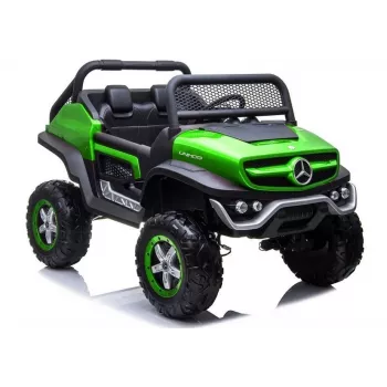 LEAN CARS Mercedes Unimog 12V elektriskais braucamrīks zaļš