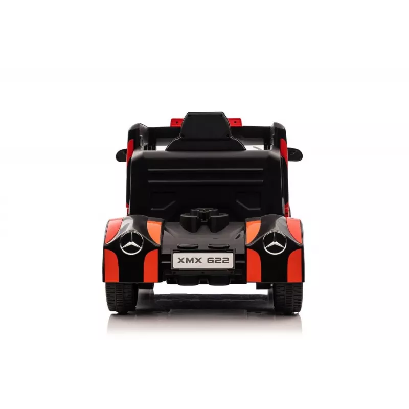 LEAN CARS Mercedes XMX622 Red Ride-On Truck ar LED gaismām