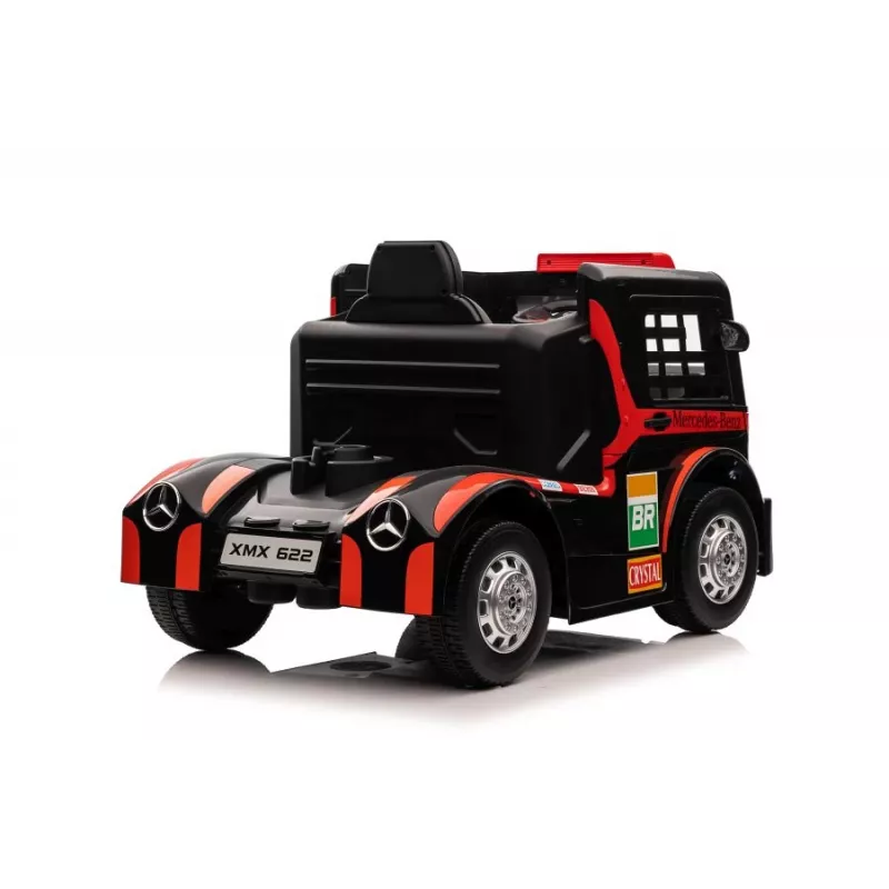 LEAN CARS Mercedes XMX622 Red Ride-On Truck ar LED gaismām