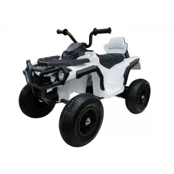 LEAN CARS Quad BDM0906 Elektriskais braucamrīks ar sūknētiem riteņiem, LED gaismām, MP3, balts