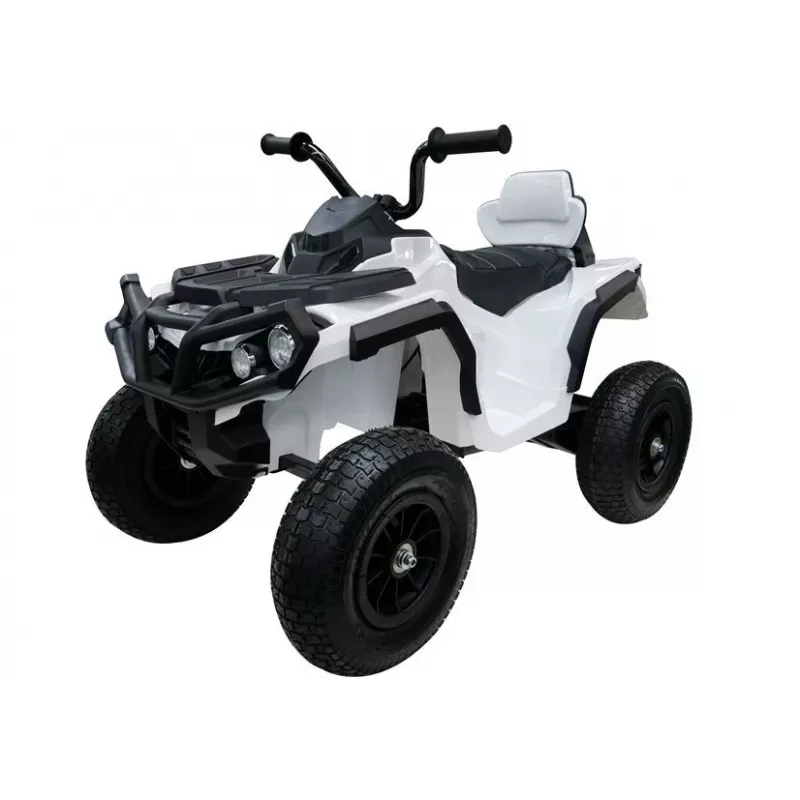 LEAN CARS Quad BDM0906 Elektriskais braucamrīks ar sūknētiem riteņiem, LED gaismām, MP3, balts