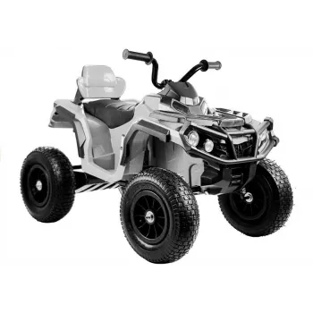 LEAN CARS Quad BDM0906 Elektriskais braucamrīks ar sūknētiem riteņiem, LED gaismām, MP3, balts
