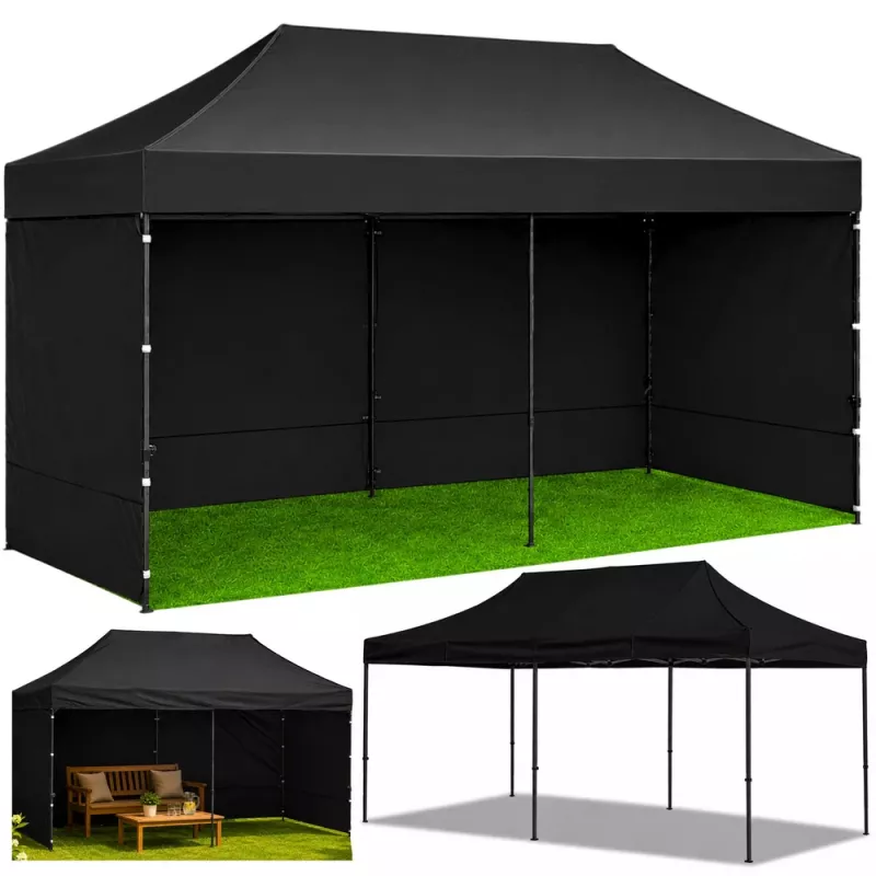 LEAN Express Garden Tent Catering Commercial Pavilion Black 3x6 M