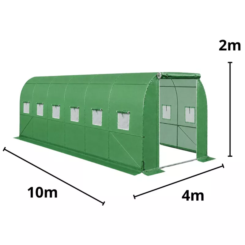 LEAN Dārza folijas tuneļa siltumnīca PRO rāmis 25MM 10x4x2M 40M²