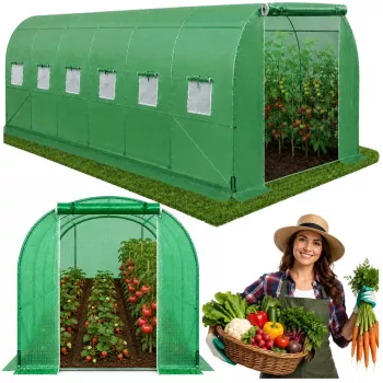 LEAN Dārza folijas tuneļa siltumnīca PRO rāmis 25MM 10x4x2M 40M²