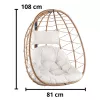 LEAN Hanging Rocking Chair Garden Cocoon Cushions Swing Brown Frame