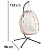 LEAN Hanging Rocking Chair Garden Cocoon Cushions Swing Brown Frame