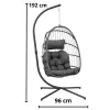 LEAN Piekaramais Šūpuļkrēsls Dārza Kokons Ar Spilveniem Šūpoles Pelēks Rāmis