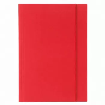 LEAN sarkana laminēta kartona mape ar gumiju A4+ 300 gsm