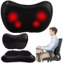 LEAN Shiatsu masāžas spilvens mugurai un kaklam ar sildītāju, melns