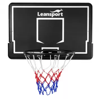 LEAN SPORT 30566 Basketbola grozs un aizmugures dēlis - 90cm polikarbonāta dēlis, sienas stiprinājums, melns/sarkans