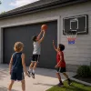 LEAN SPORT 30566 Basketbola grozs un aizmugures dēlis - 90cm polikarbonāta dēlis, sienas stiprinājums, melns/sarkans