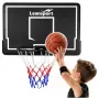 LEAN SPORT 30566 Basketbola grozs un aizmugures dēlis - 90cm polikarbonāta dēlis, sienas stiprinājums, melns/sarkans