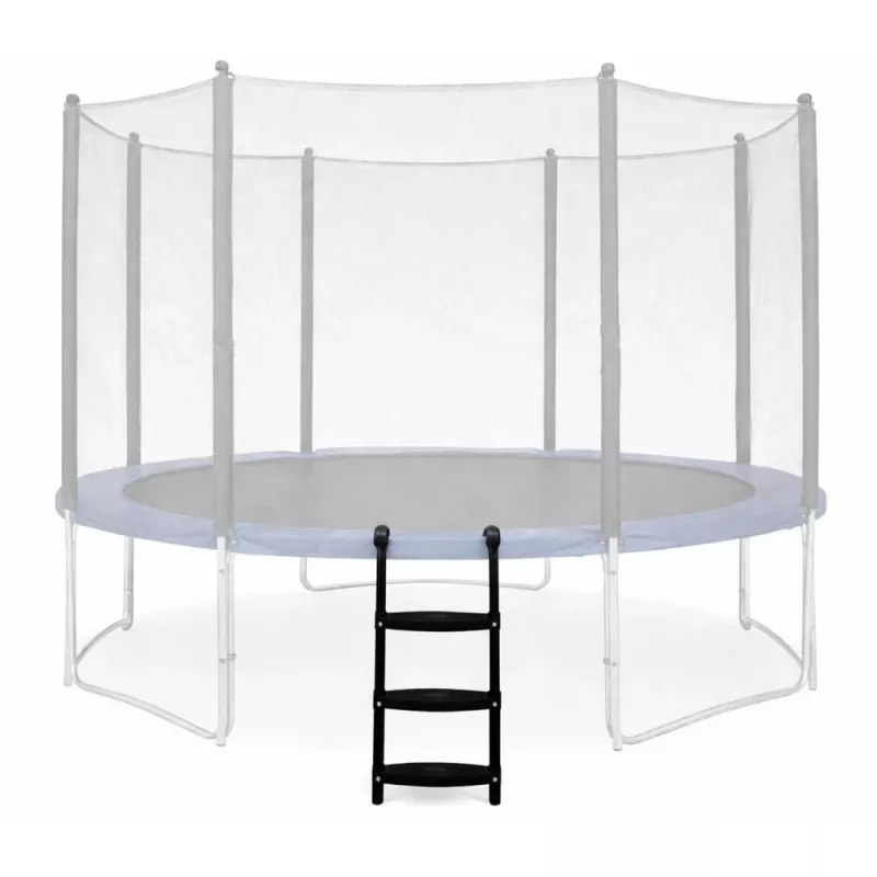 LEAN SPORT BEST 97 cm batuta kāpnes – 2 pakāpju neslīdošs tērauds, universāls, melns
