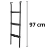 LEAN SPORT BEST 97 cm batuta kāpnes – 2 pakāpju neslīdošs tērauds, universāls, melns