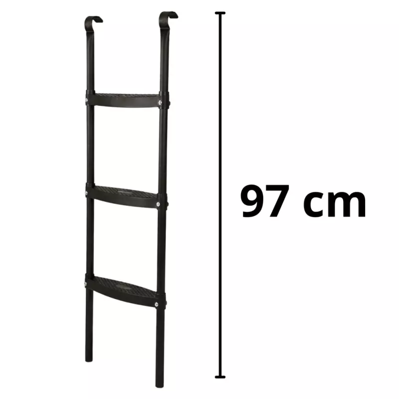 LEAN SPORT BEST 97 cm batuta kāpnes – 2 pakāpju neslīdošs tērauds, universāls, melns