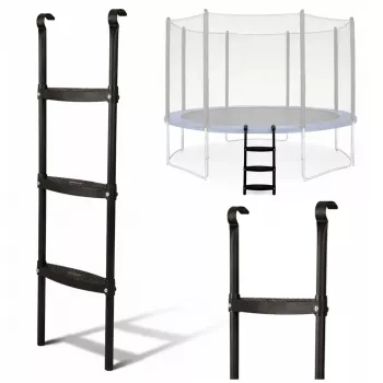 LEAN SPORT BEST 97 cm batuta kāpnes – 2 pakāpju neslīdošs tērauds, universāls, melns