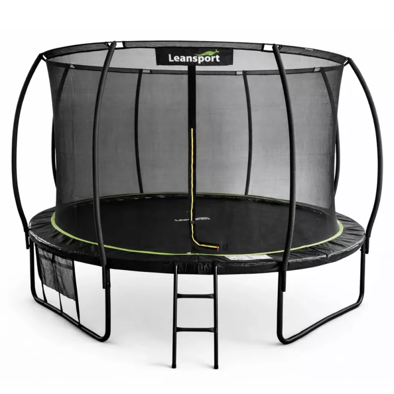LEAN Sport Garden Trampoline with Inner Net Black and Green 427CM 14FT