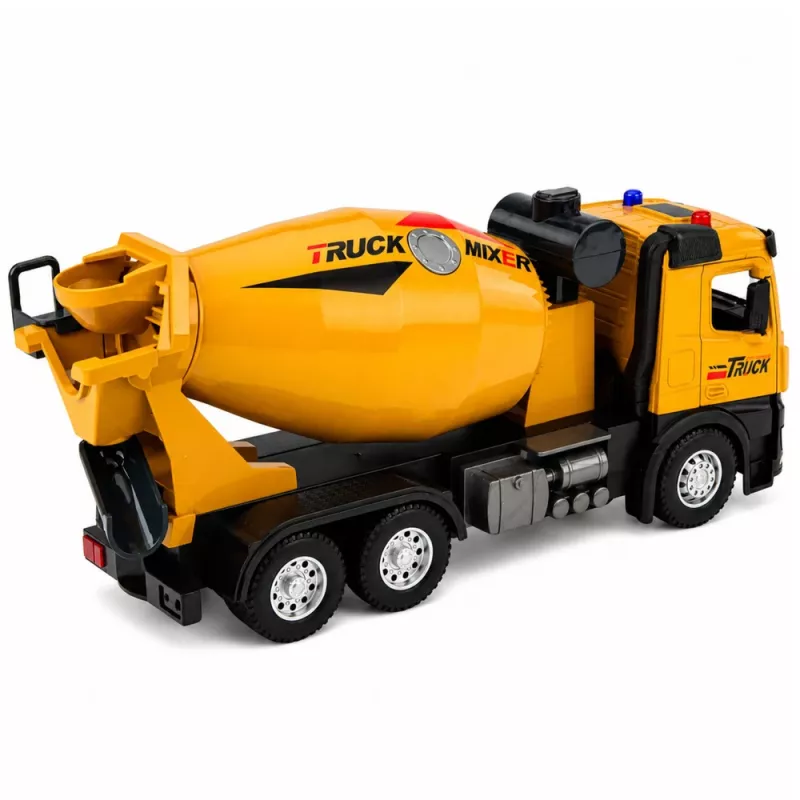 LEAN TOYS 1:12 RC betona maisītāja kravas automašīna - metāla kabīne, gaismas, skaņas, 2.4GHz, 30m darbības rādiuss