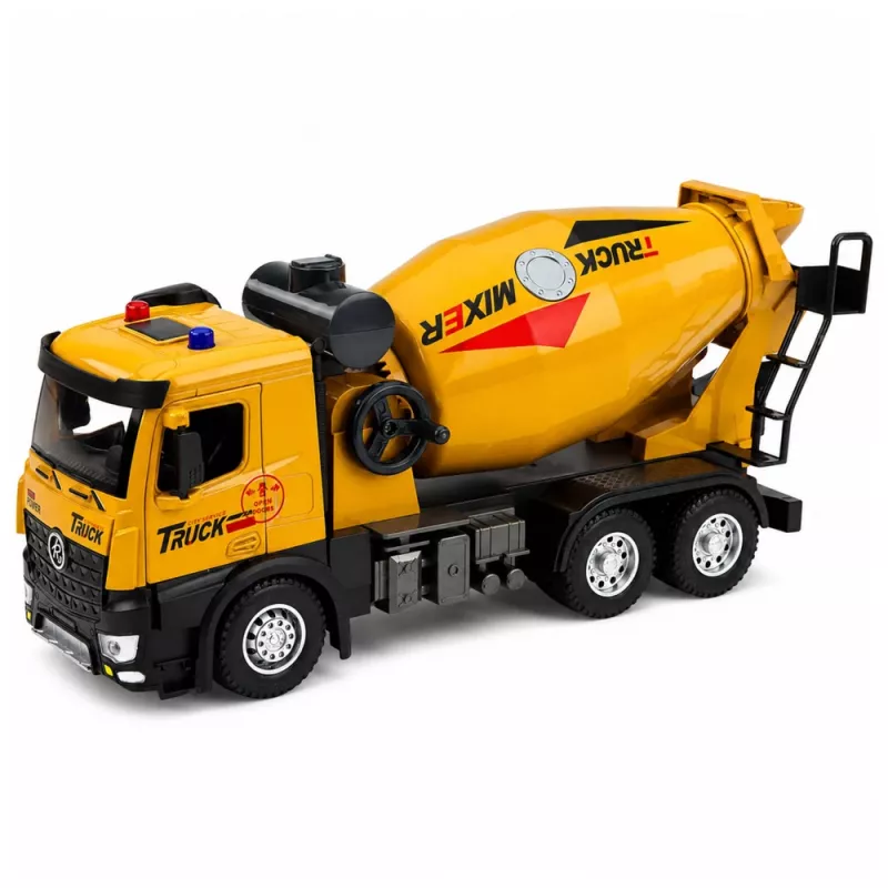 LEAN TOYS 1:12 RC betona maisītāja kravas automašīna - metāla kabīne, gaismas, skaņas, 2.4GHz, 30m darbības rādiuss