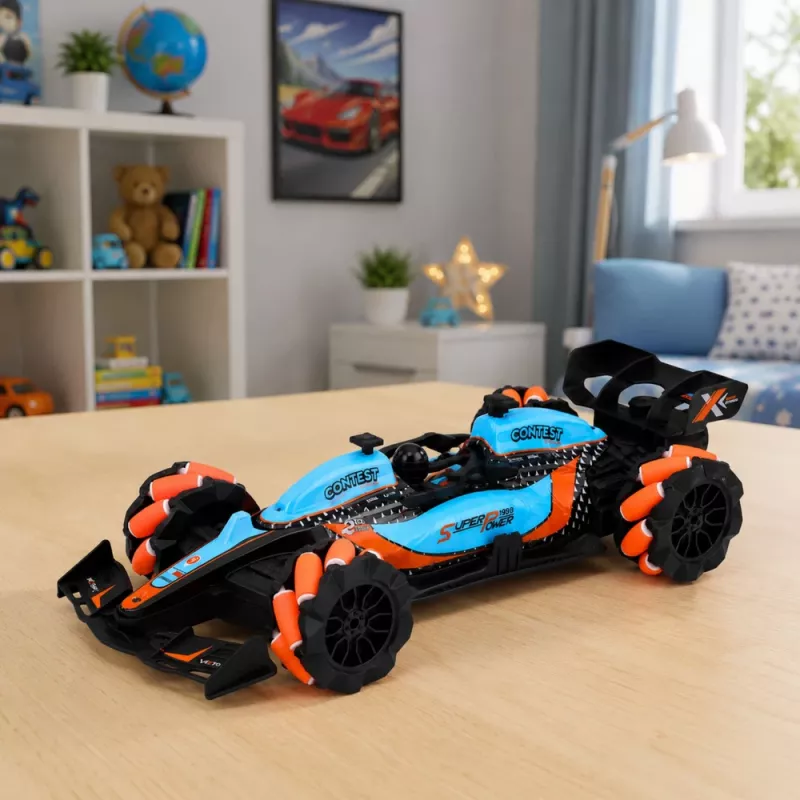 LEAN TOYS 1:14 4WD tālvadības triku automašīna ar 360° rotāciju un LED gaismām