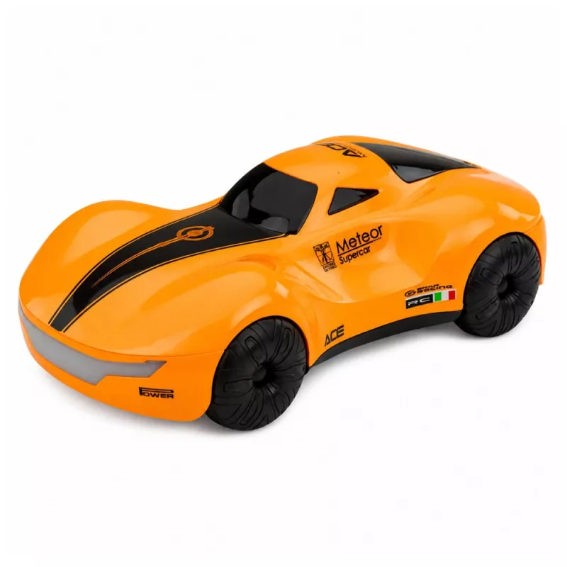 LEAN TOYS 1:16 2.4GHz 4WD RC drifta auto ar dūmu efektu, LED gaismām un skaņu, oranžs