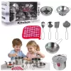 LEAN TOYS 15 daļu rotaļu virtuves trauku komplekts bērniem no 3 gadu vecuma | Katli, pannas, trauki, šķīvji, krūzes, griešanas dēlis un rotaļu ēdiens | Daudzkrāsains ABS plastmasa | Lomu spēles gatavošanas rotaļlieta