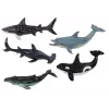 LEAN TOYS 17521 6 jūras dzīvnieku figūriņu komplekts - orka, haizivs, valis, delfīns, bruņurupucis un manta - daudzkrāsains