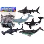 LEAN TOYS 17521 6 jūras dzīvnieku figūriņu komplekts - orka, haizivs, valis, delfīns, bruņurupucis un manta - daudzkrāsains
