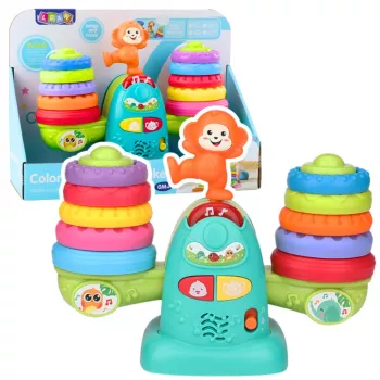 LEAN TOYS 23009 Interaktīvā izglītojošā pērtiķu svari mazuļiem - 20 bloki, skaņas un melodijas