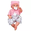 LEAN TOYS 24440 lelle ar cepuri, džemperi un knupīti, skaņas efekti (35 cm)