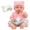 LEAN TOYS 24440 lelle ar cepuri, džemperi un knupīti, skaņas efekti (35 cm)