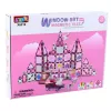 LEAN TOYS 25282 Magnētiskie būvniecības bloki Vitrāžas logs komplekts ar rozā marķieriem, 126 gab., radošā mākslas rotaļlieta
