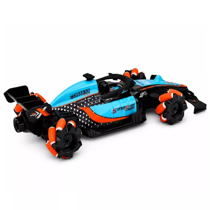 LEAN TOYS 29711 RC triku mašīna 1:10 4WD ar 360° rotāciju, LED gaismām un dūmu efektu (melna/sarkana)