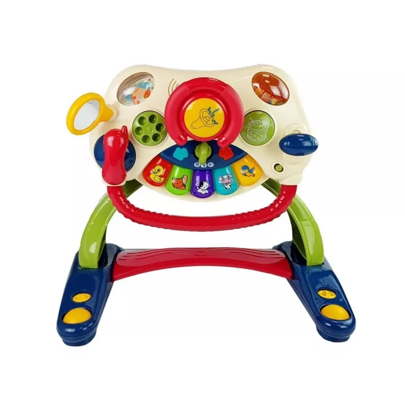 LEAN TOYS 3-in-1 Interactive Baby Stroller Baby Steering Wheel Sound Melodies Animals