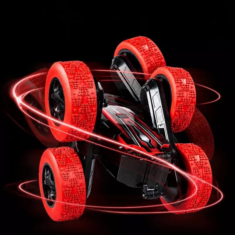 LEAN TOYS 360° žestu vadāma RC triku automašīna sarkana