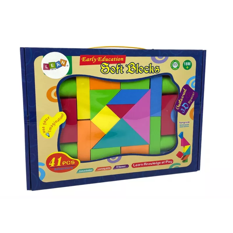 LEAN TOYS 41 gabalu konstrukcijas putu bloki bērniem
