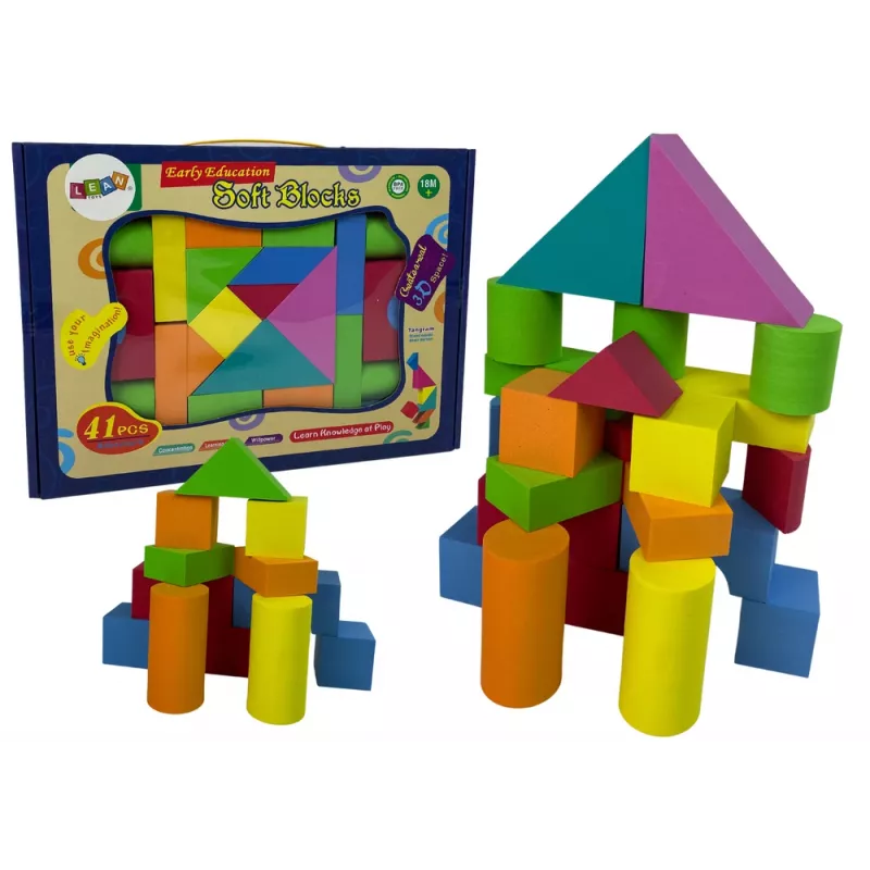 LEAN TOYS 41 gabalu konstrukcijas putu bloki bērniem