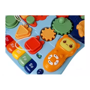 LEAN TOYS 7589 interaktīvs stumjamais staigulītis ar galdu, 2-in-1 mazuļu aktivitāšu staigulītis ar gaismām, skaņām un izglītojošu paneli