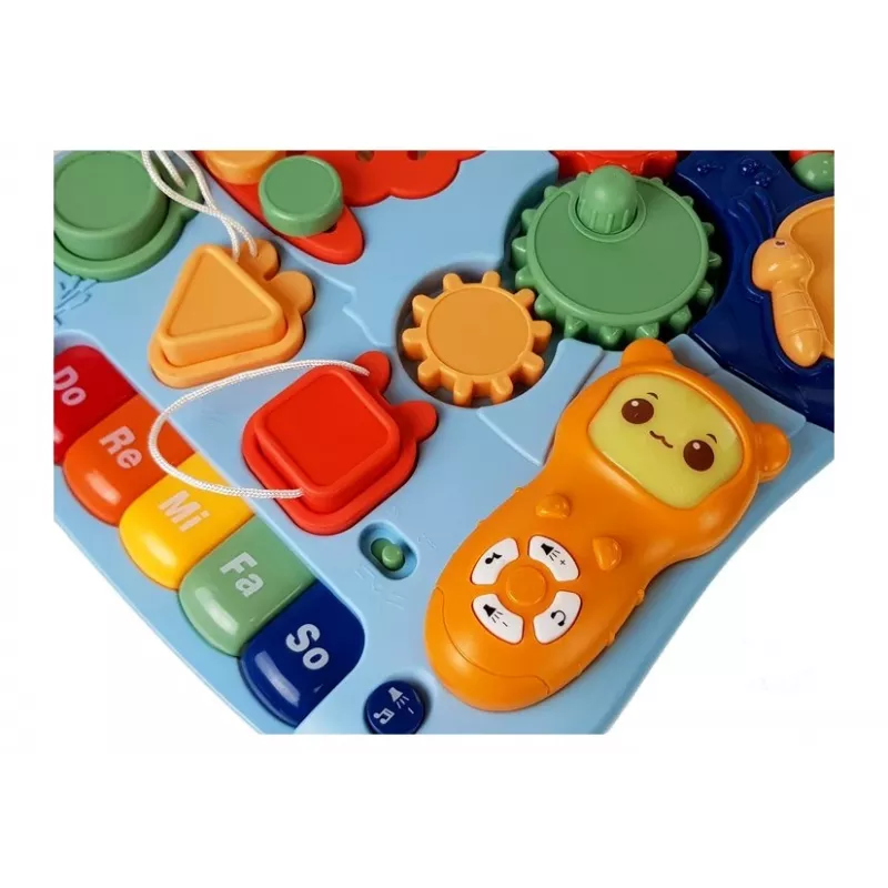 LEAN TOYS 7589 interaktīvs stumjamais staigulītis ar galdu, 2-in-1 mazuļu aktivitāšu staigulītis ar gaismām, skaņām un izglītojošu paneli
