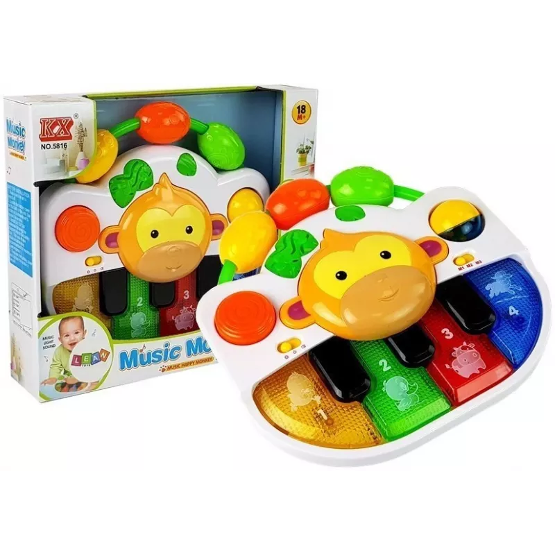 LEAN TOYS A Piano with a Monkey for a Baby - Sound and Light
