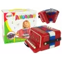 LEAN TOYS Akordeons mazajiem mūziķiem – sarkans, 7 augšējie taustiņi, diatons, vecumam no 3 gadiem