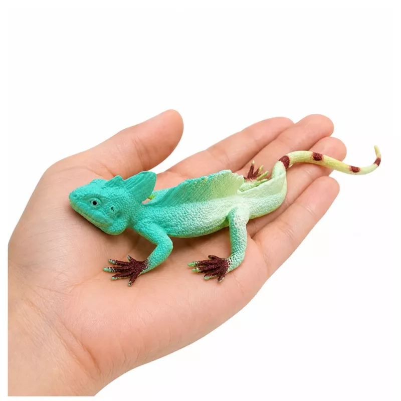 LEAN TOYS Agama ķirzaka buru laivas gumijas figūra, staipīga, reālistiska, 16 cm